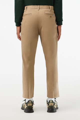 Calças chino tapered em algodão biológico - Bege