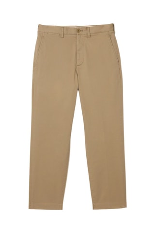 Calças chino tapered em algodão biológico - Bege