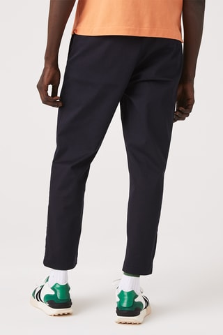 Calças chino tapered em algodão biológico - Azul-noite