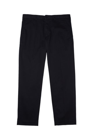 Calças chino tapered em algodão biológico - Azul-noite