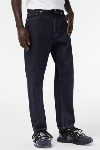 Calças de ganga tapered - Azul-marinho