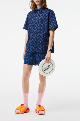 Camisa relaxed fit - Azul-marinho e azul-celeste