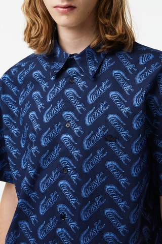 Camisa relaxed fit - Azul-marinho e azul-celeste