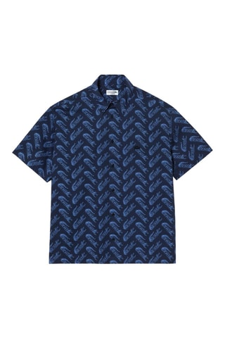 Camisa relaxed fit - Azul-marinho e azul-celeste