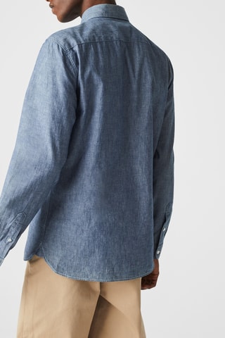 Camisa slim - Azul-marinho