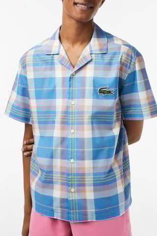 Camisa relaxed em algodão biológico - Azul-celeste