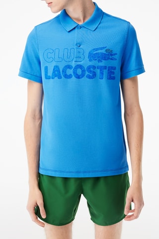 Polo regular fit em algodão biológico - Azul-celeste