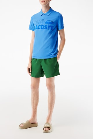 Polo regular fit em algodão biológico - Azul-celeste
