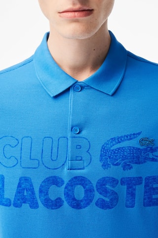 Polo regular fit em algodão biológico - Azul-celeste