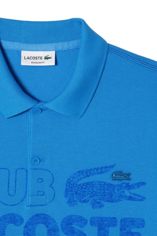 Polo regular fit em algodão biológico - Azul-celeste