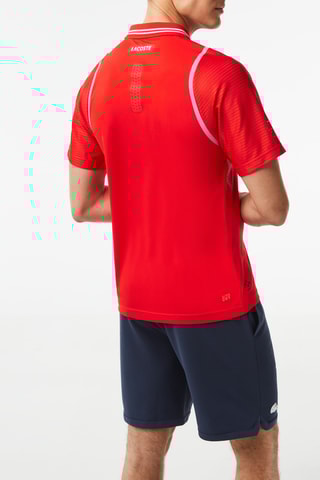 Polo slim fit Lacoste Tennis x Daniil Medvedev - Vermelho