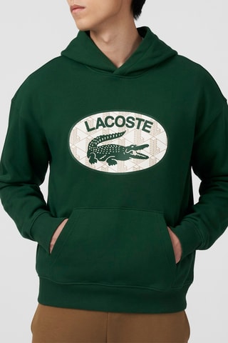 Sweat loose com capuz - Verde-escuro