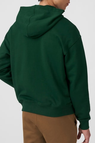 Sweat loose com capuz - Verde-escuro