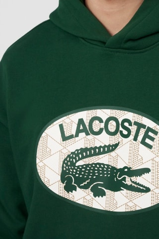 Sweat loose com capuz - Verde-escuro