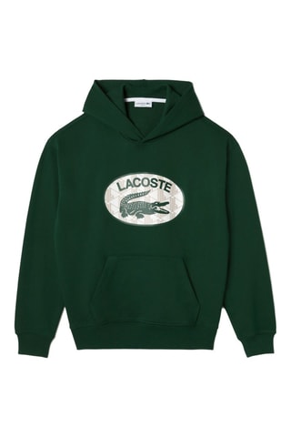 Sweat loose com capuz - Verde-escuro