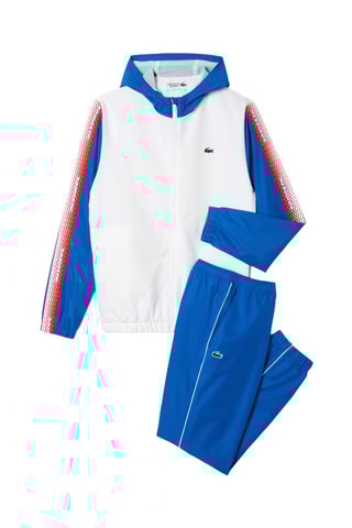Casaco com capuz e calças de treino regular - Branco e azul-real