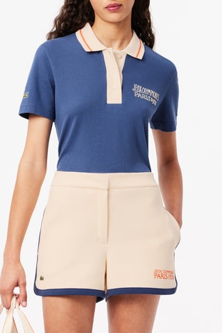 Polo slim em algodão biológico Jeux Olympiques Paris 1924 - Azul-cobalto