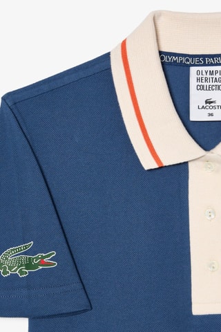 Polo slim em algodão biológico Jeux Olympiques Paris 1924 - Azul-cobalto