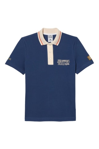 Polo slim em algodão biológico Jeux Olympiques Paris 1924 - Azul-cobalto