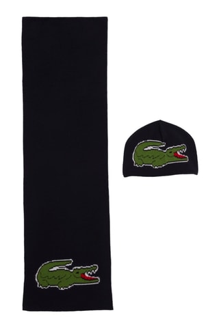 Gorro e écharpe em lã - Preto