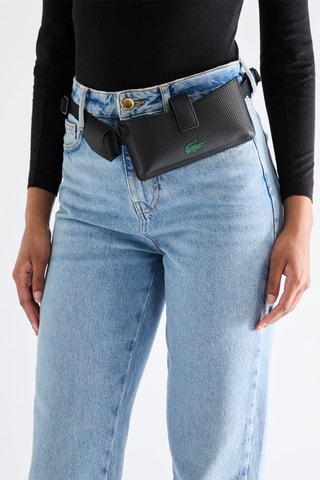 Bolsa de cintura em raspa de couro - Preto