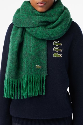 Écharpe em alpaca e lã - Verde-escuro