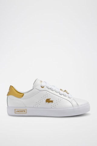 Sapatilhas em couro - Branco e dourado