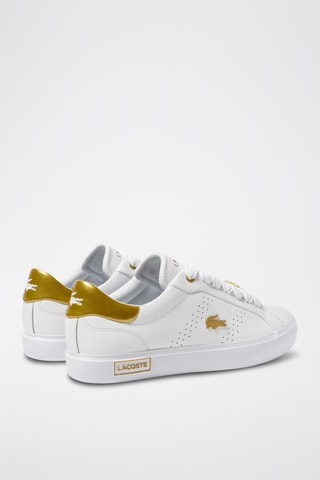 Sapatilhas em couro - Branco e dourado