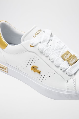 Sapatilhas em couro - Branco e dourado