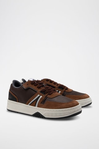Sapatilhas em couro L001 - Castanho