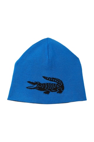 Gorro reversível em lã - Azul-escuro e preto