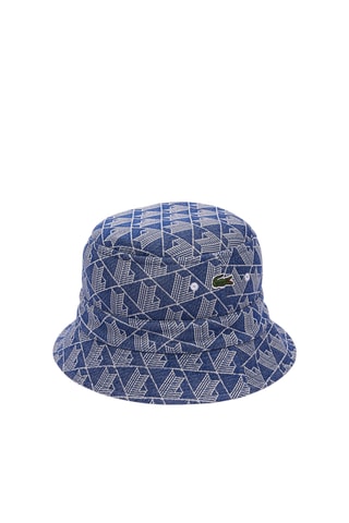 Chapéu à pescador reversível - Branco e azul-cobalto