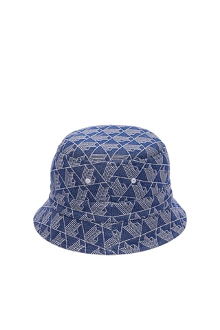 Chapéu à pescador reversível - Branco e azul-cobalto
