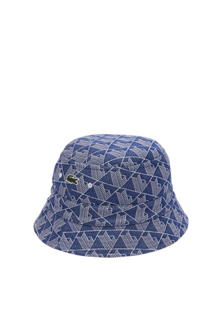 Chapéu à pescador reversível - Branco e azul-cobalto