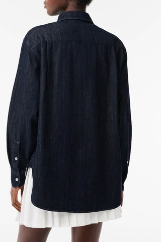 Sobrecamisa de ganga e algodão biológico - Azul-marinho