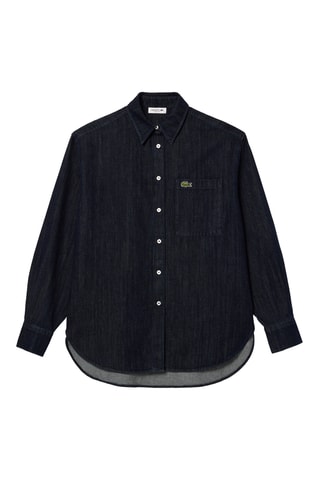 Sobrecamisa de ganga e algodão biológico - Azul-marinho