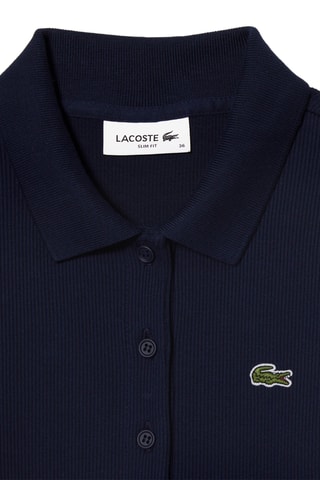 Polo slim em algodão biológico - Azul-marinho