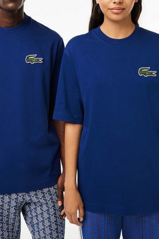 T-shirt em algodão biológico - Azul-elétrico