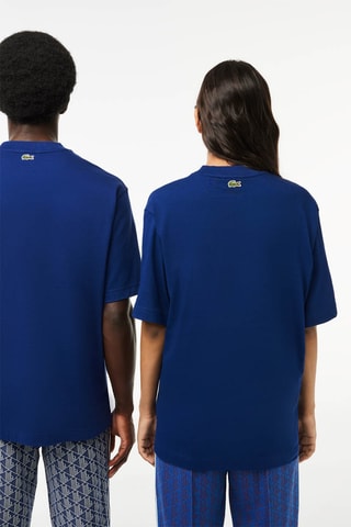 T-shirt em algodão biológico - Azul-elétrico