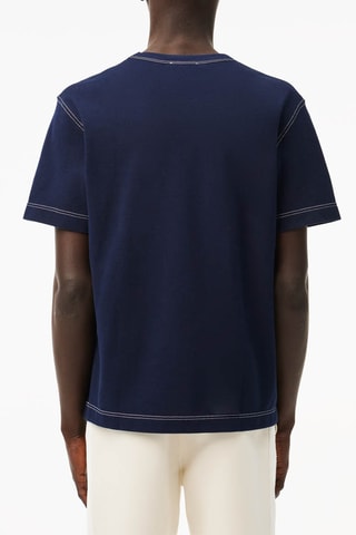 T-shirt em algodão biológico - Azul-marinho