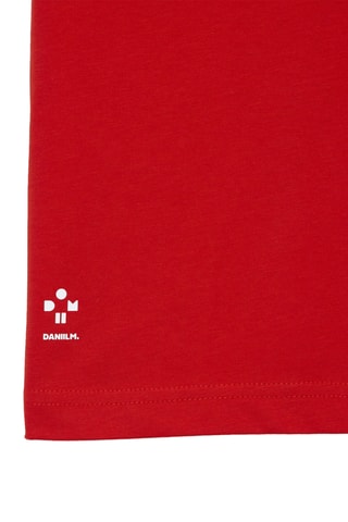 T-shirt em algodão biológico - Vermelho