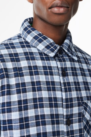 Camisa em algodão biológico - Azul-marinho