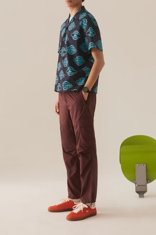 Camisa relaxed em algodão biológico - Preto