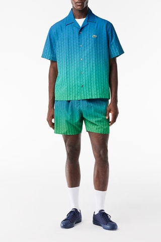 Camisa regular dip and dye - Azul-petróleo