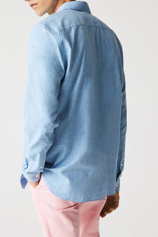 Camisa slim - Azul-celeste mesclado
