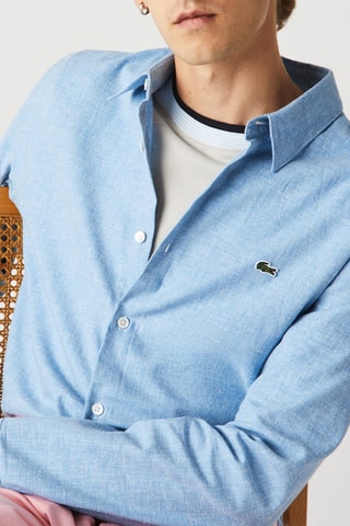 Camisa slim - Azul-celeste mesclado