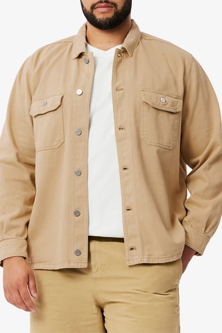 Sobrecamisa de ganga e algodão biológico - Bege