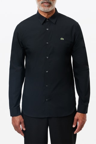 Camisa slim em algodão biológico - Preto