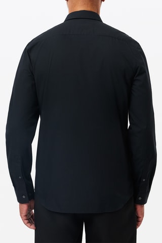 Camisa slim em algodão biológico - Preto