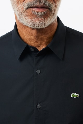 Camisa slim em algodão biológico - Preto